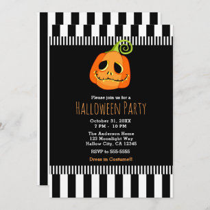 Invitación Whimsical Pumpkin Halloween Party