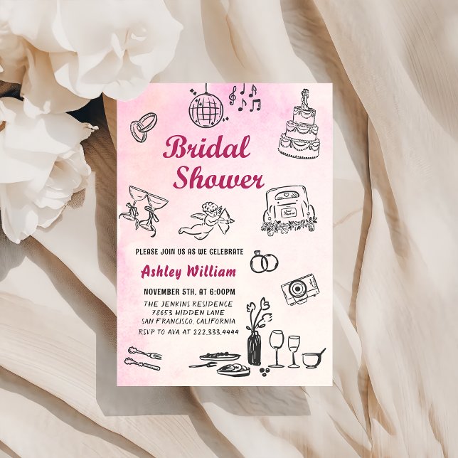 Invitación Whimsical Quirky Hand Drake Bridal Shower (Subido por el creador)