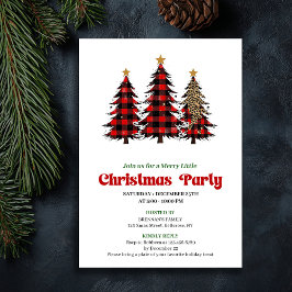Invitación Whimsical Red Black Plaid Christmas Celebration
