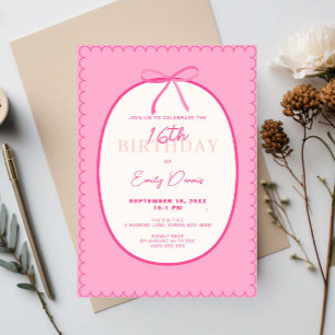 Invitación Whimsical Retro Border 16to cumpleaños