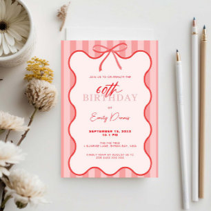 Invitación Whimsical Retro Border 60 cumpleaños