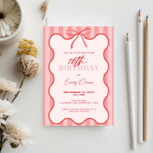 Invitación Whimsical Retro Border 70 Aniversario