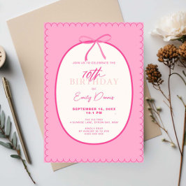 Invitación Whimsical Retro Border 70 Aniversario