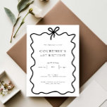 Invitación Whimsical Ribbon Bow 21st Birthday Fiesta<br><div class="desc">Esta caprichosa invitación a la fiesta de cumpleaños incluye una bonita y delgada reverencia dibujada a mano y un texto simple. Para una personalización más avanzada de este diseño, por ejemplo, cambiar el diseño, el tamaño de letra o el tamaño del texto, haga clic en el botón "PERSONALIZAR" que aparece...</div>