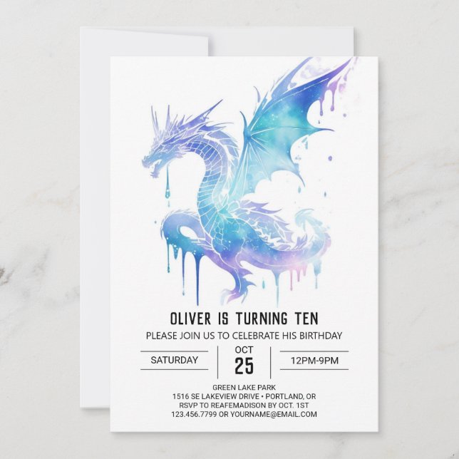 Invitación Whimsical Roaring Fun Medieval Cumpleaños (Anverso)