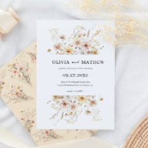Whimsical Rustic Beige Meadow Boda de flores silve