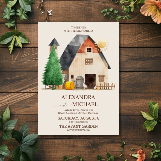 Invitación Whimsical Rustic Farm Boda (Subido por el creador)