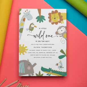 Invitación Whimsical Safari 'Wild One' Baby Shower