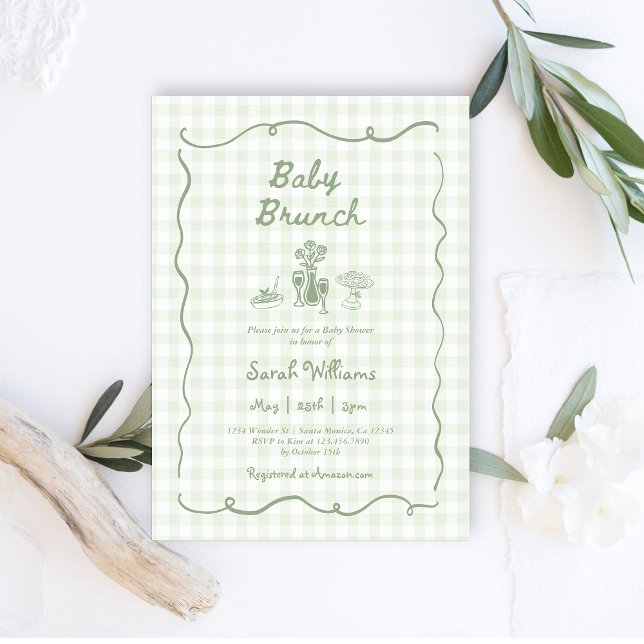 Invitación Whimsical Sage Baby Brunch Baby Shower (Subido por el creador)