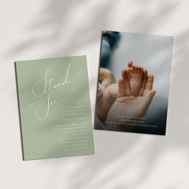 Invitación Whimsical Sage Green | Bebé Sip y ver foto