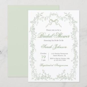 Invitación Whimsical Sage Green Bridal Shower