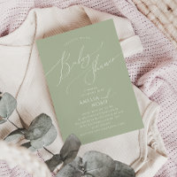 Whimsical Sage Green Couples Baby Shower
