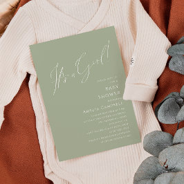Invitación Whimsical Sage Green es un Baby Shower Chica
