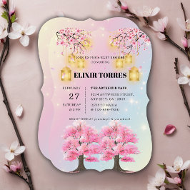 Invitación Whimsical Sakura Cherry Blossom Tree Baby Shower