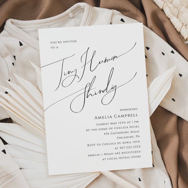 Invitación Whimsical Sexo Neutral Pequeño Baby Shower Humano (Subido por el creador)