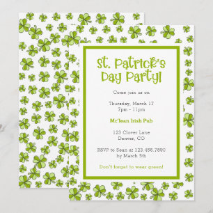 Invitación Whimsical Shamrock St. Patrick's Day Fiesta