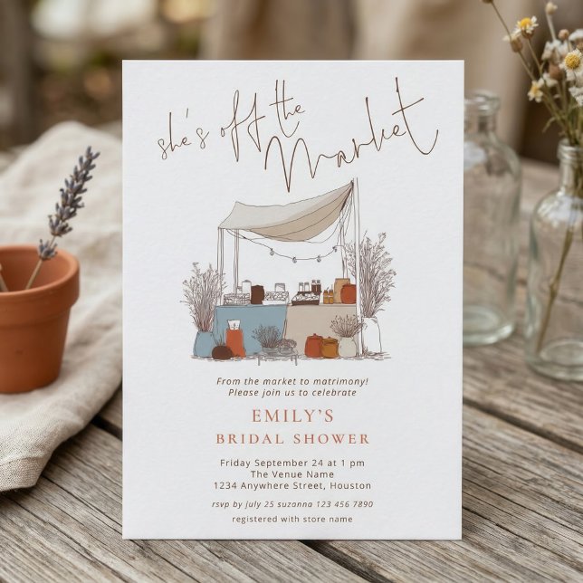 Invitación Whimsical She's off the Market Bridal Shower (Subido por el creador)