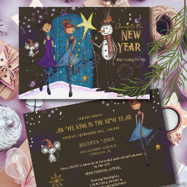 Invitación Whimsical Silvester Party Girls Night Out New Year