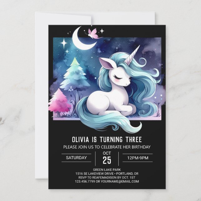 Invitación Whimsical Simple Horse Birday (Anverso)