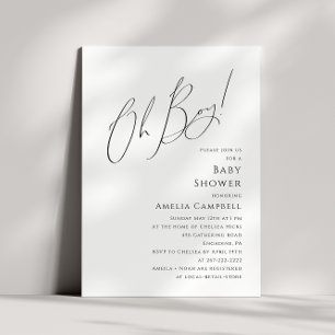 Invitación Whimsical Simple Oh Boy Baby Shower