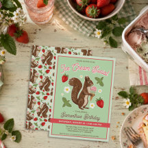 Whimsical Squirrel Ice Cream Social Birthday Party