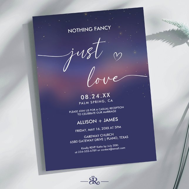 Invitación Whimsical Starry Night Script Modern Wedding (Subido por el creador)