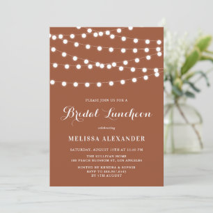 Invitación Whimsical String enciende Terracotta Bridal Lunche