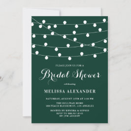 Invitación Whimsical String ilumina la ducha verde de novia
