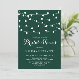 Invitación Whimsical String ilumina la ducha verde de novia