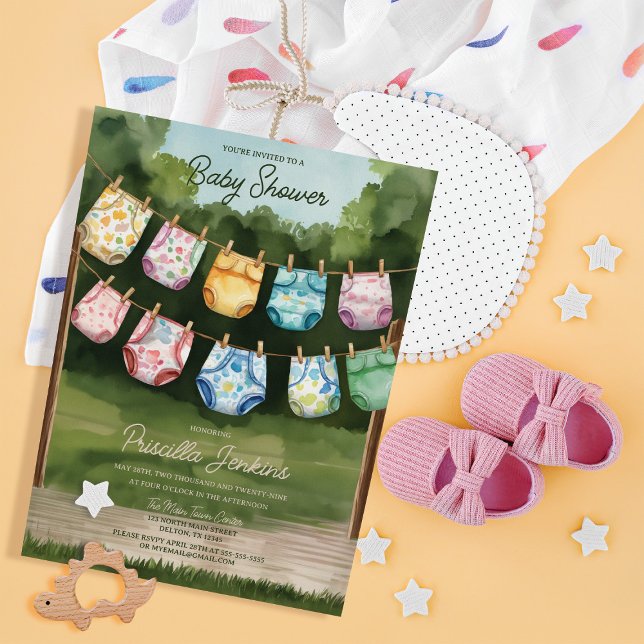 Invitación Whimsical Sunny Day Diaper Baby Shower (Subido por el creador)