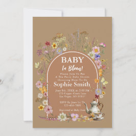 Invitación Whimsical Tea Garden Baby In Bloom Baby Shower