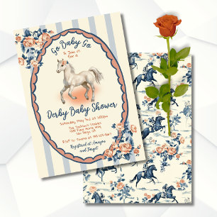 Invitación Whimsical Toile Derby Baby Shower