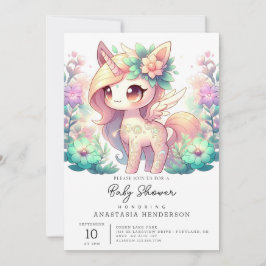 Invitación Whimsical Unicorn Baby Shower