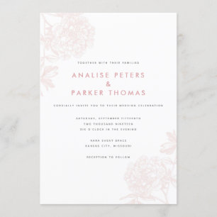Invitación Whimsical Vintage Pink Botanical