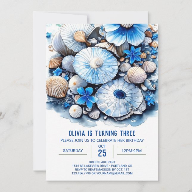 Invitación Whimsical Watercolor Boy Cumpleaños (Anverso)