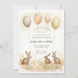 Invitación Whimsical Watercolor Bunny Easter Brunch