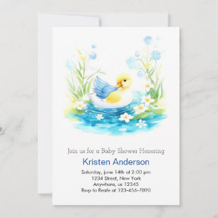 Invitación Whimsical Watercolor DuckBoy Baby Shower