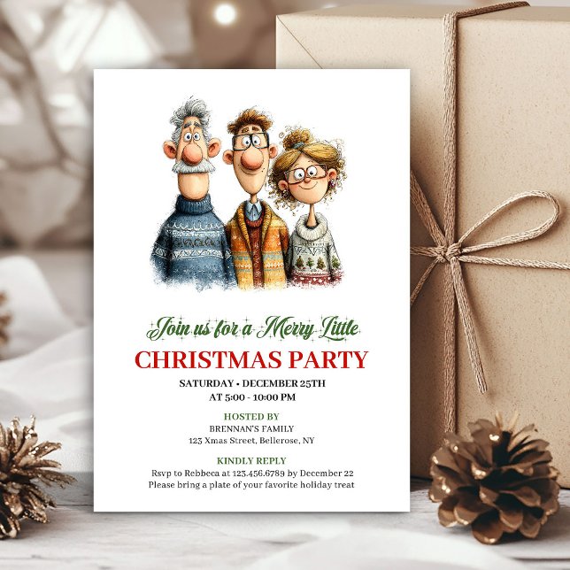 Invitación Whimsical Watercolor Family Editable Christmas  (Whimsical Watercolor Family Editable Christmas Card)