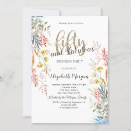 Invitación Whimsical Watercolor Flor silvestre seco 50