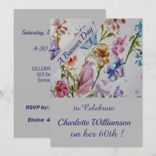 Invitación Whimsical Watercolor Floral Birday