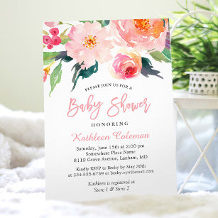 Invitación Whimsical Watercolor Floral Modern Bridal Shower