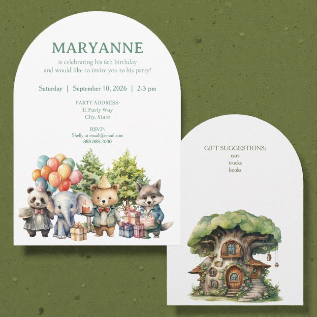 Invitación Whimsical Watercolor Forest Birthday Invitation (Subido por el creador)