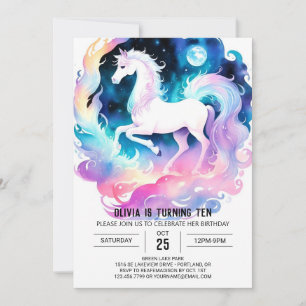 Invitación Whimsical Watercolor Horse Birday