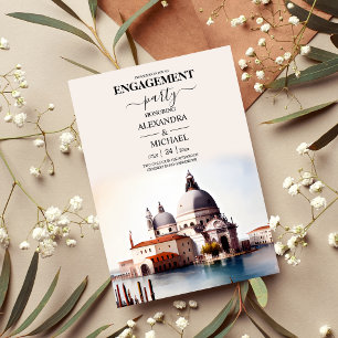 Invitación Whimsical Watercolor Italiano Desitation Engagemen