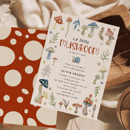 Invitación Whimsical Watercolor Mushroom Baby Shower