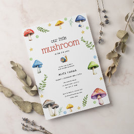Invitación Whimsical Watercolor Mushroom Baby Shower