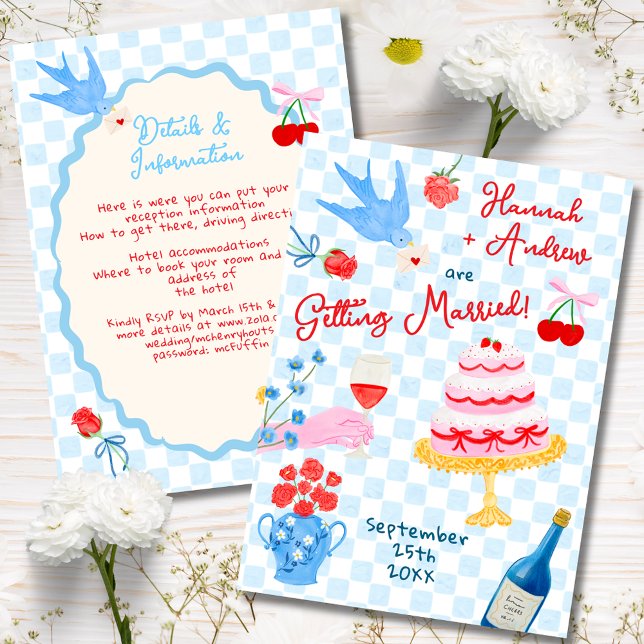 Invitación Whimsical watercolor quirky Wedding Invitation (Subido por el creador)