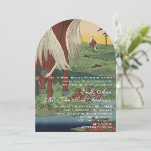 Invitación Whimsical Western Horse Ranch Lodge Boda