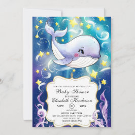 Invitación Whimsical Whale Baby Shower
