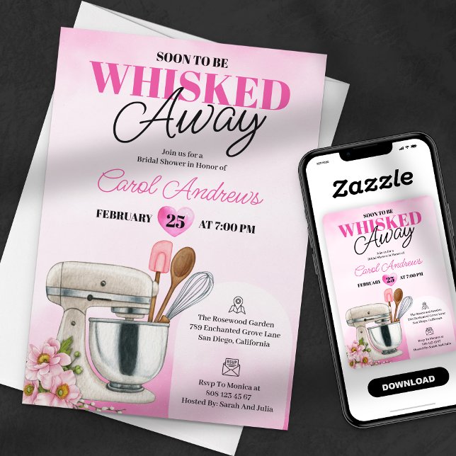 Invitación Whimsical Whisked Away Kitchen Bridal Shower (Subido por el creador)